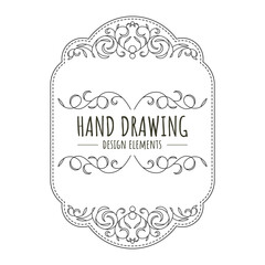 Hand-drawing vintage frames. - Vector.