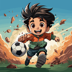 Cartoon Soccer - Autumn Action