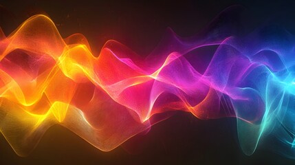 Obraz premium Vibrant Colorful Abstract Sound Waves Motion Graphic Art Design