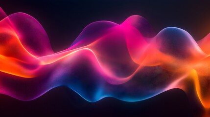 Fototapeta premium Vibrant Flowing Colorful Abstract Sound Wave Energetic Digital Art Backdrop
