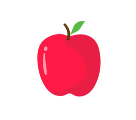 Apple on white background. Red apple icon. Apple fruit for healthy. Vector illustration