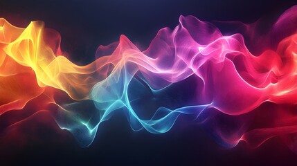 Obraz premium Vibrant Colorful Abstract Sound Waves Dynamic Digital Art
