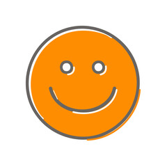 Smiling emoticon icon. Vector illustration. Flat design style.