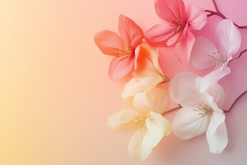 Fototapeta premium bouquet of pink lilies with pastel background