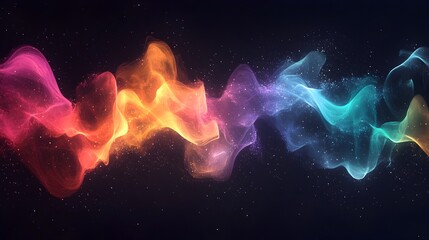 Fototapeta premium Vibrant Colorful Abstract Sound Waves Swirling Surreal Cosmic Atmosphere