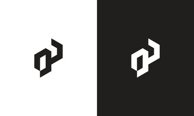 OP logo, monogram unique logo, black and white logo, premium elegant logo, letter OP Vector