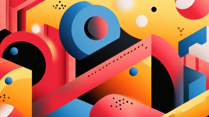 Obraz premium Dynamic Harmony: A Fusion of 2D and 3D Worlds