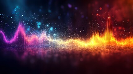Fototapeta premium Mesmerizing Abstract Soundwaves with Colorful Radiant Glow and Dynamic Motion