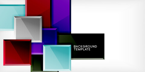 Glass toy style square shapes abstract design. Vector Illustration For Wallpaper, Banner, Background, Card, Book Illustration, landing page