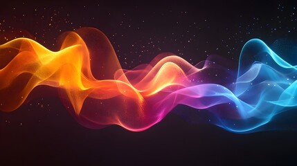 Obraz premium Colorful Abstract Sound Waves Dynamic Vibrant Swirling Digital Art