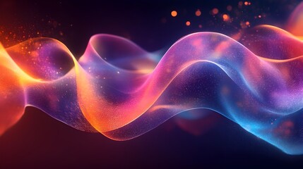Fototapeta premium Vibrant Cosmic Waves Captivating Abstract Digital Art