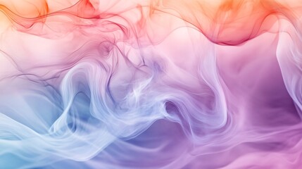 Abstract swirl of vibrant colors in pastel hues, resembling smoke or clouds, perfect for a background.