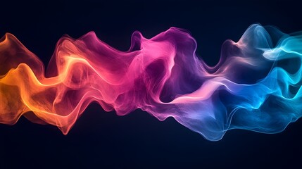 Obraz premium Vibrant and Dynamic Abstract Sound Waves with Colorful Fluid Motions and Ethereal Gradient Patterns