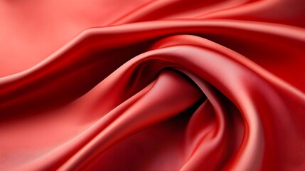 Obraz premium Smooth 3D silk texture with flowing captivating curves in a deep rich red color The luxurious soft finish creates a premium high end aesthetic perfect for digital designs backgrounds and more