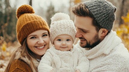 Obraz premium Joyful Family Embracing Each Other and Playing in a Snowy Park Radiating Warmth Connection and Cherished Memories