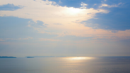 beautiful view of sea and sky in the morning, natural background