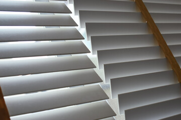 Obraz premium white window blinds in home, object for decorate interior of house