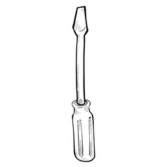 screwdriver handdrawn illustration