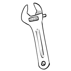 wrench handdrawn illustration
