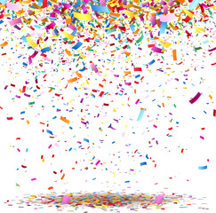 Colorful confetti falling