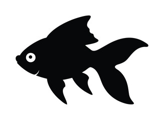 Stylish Fantail Goldfish Silhouette Vector Illustration Art