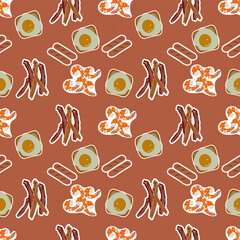 Foods vector ilustration seamless patern.Great for textile,fabric,wrapping paper,and any print.