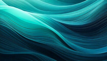 Generate a gradient of deep teal and aqua, with flowing waves that suggest tranquility.