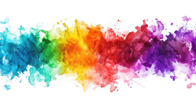 Rainbow paint splatters