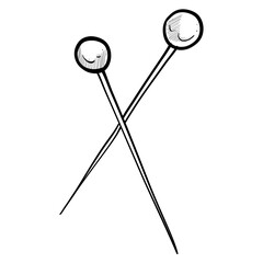 straight pin handdrawn illustration