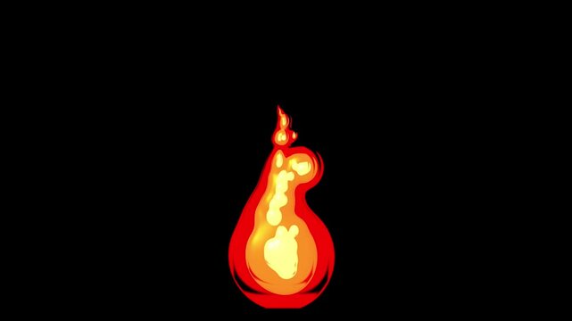 Cartoon fire elements Loop animation 4k motion graphic