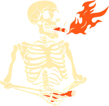 recommend clip art: Skeleton smoking a cigar