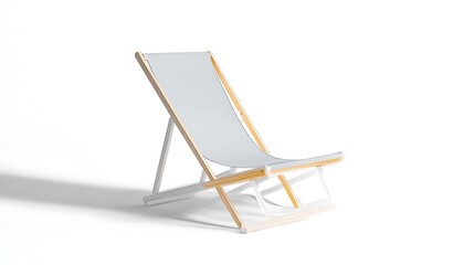 Folding beach chair mockup  side view
