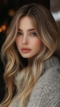 Model Showcasing Perfect Bronde Hair Blend