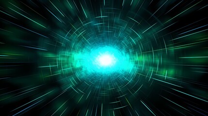 Fototapeta premium Digital technology blue-green grid poster background