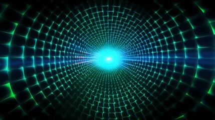 Obraz premium Digital technology blue-green grid poster background