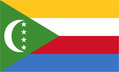 Comoros official flag vector with standard size and proportion. National flag emblem with accurate size and colors.