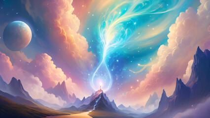 fantasy art Bright idea for background business growth