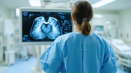 A radiologic technologist expertly operates a portable X ray machine in a hospital ward capturing images for patient diagnosis and treatment