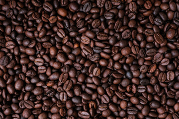 Roasted coffee beans for background