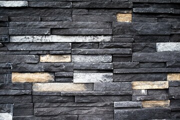 Textured Stacked Stone Wall Design