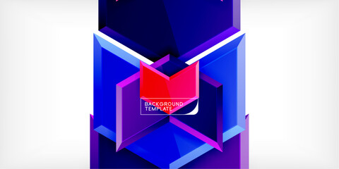 Vector 3d arrow techno design template