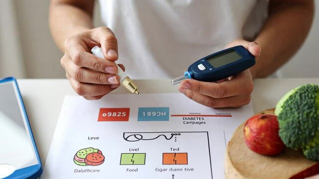 A graphic showing how to manage diabetes. Ideal for healthcare and diabetes awareness campaigns.