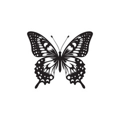 Butterfly silhouette vector art style illustration.