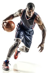 basketball player moving and playing