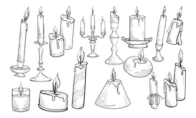 candle handdrawn collection