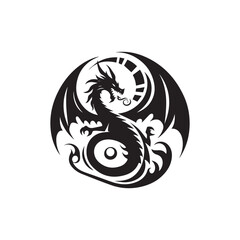 Dragon silhouette vector art style illustration