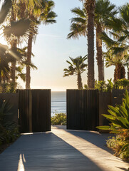 luxury coastal home gate