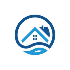 house with waves logo design vector simple icon