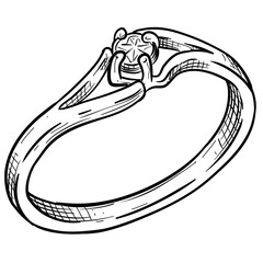 jewelry ring wedding handdrawn illustration