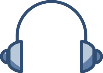 Obraz premium transparent background headphone icon, music symbol. replaceable blue color design